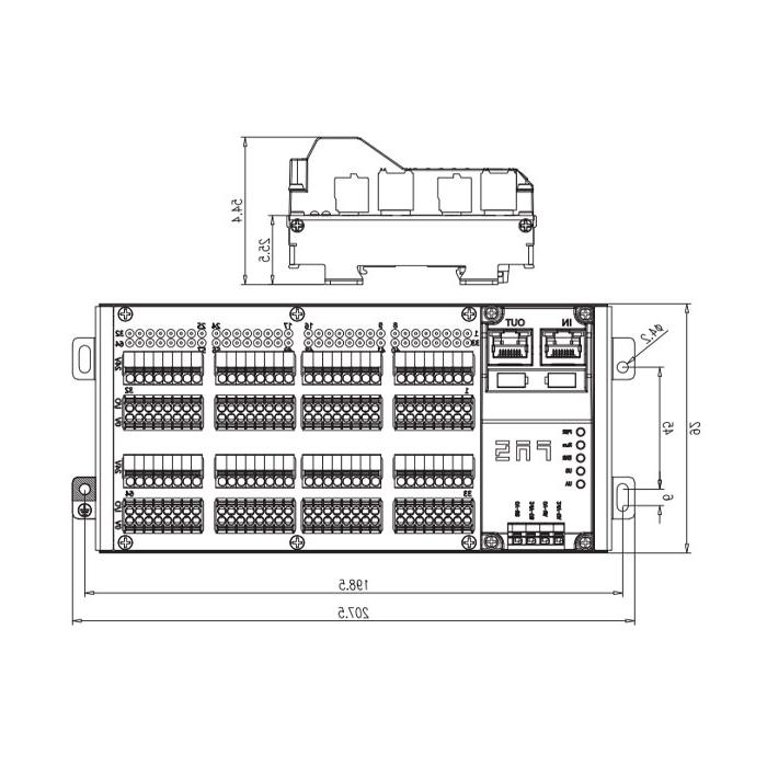 EtherCAT协议、64DI/DO 自适应配置、NPN、端子式、RJ45网口、IP20远程模块、009E72